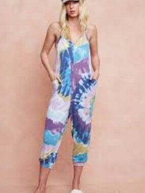 NWOT: BiBi Tie Dye Knit Mid-length Casual Jumpsuit